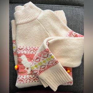 Anthropologie Aimee Alpaca llama Pom sweat XS